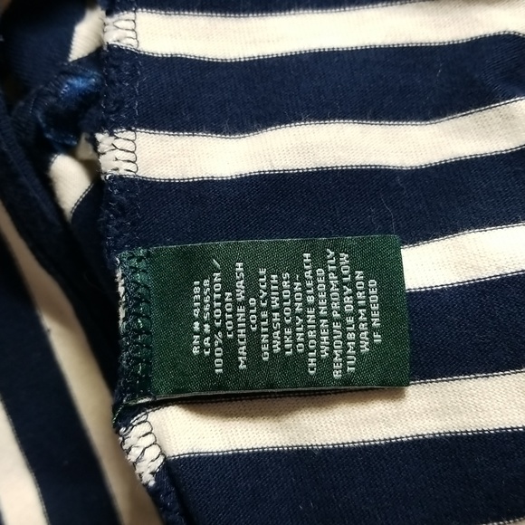 Lauren Ralph Lauren casual stretchy cotton dress. French navy/white stripe. - Picture 7 of 7